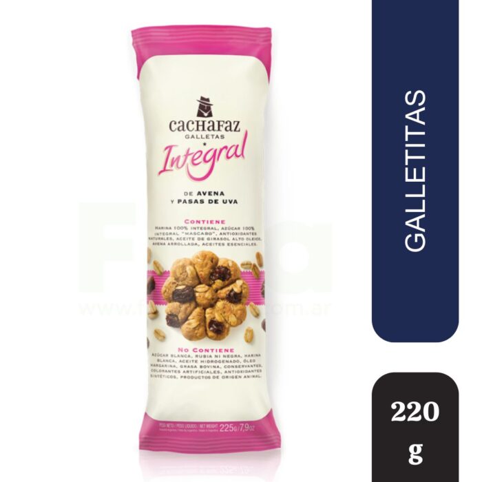 GALLETAS ROSA CACHAFAZ AVENA Y PASAS DE UVA X225G X21U