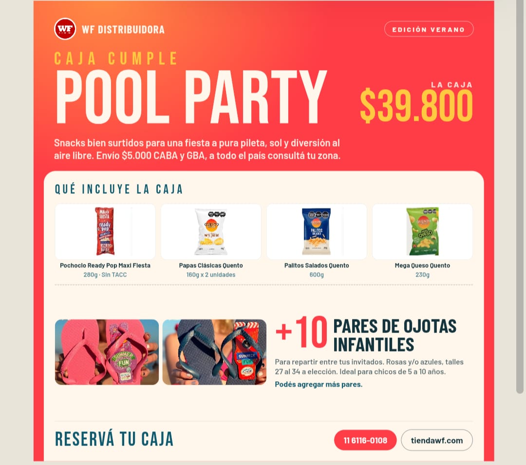 PROMO CAJA POOL PARTY SNACKS + OJOTAS PARA REGALAR