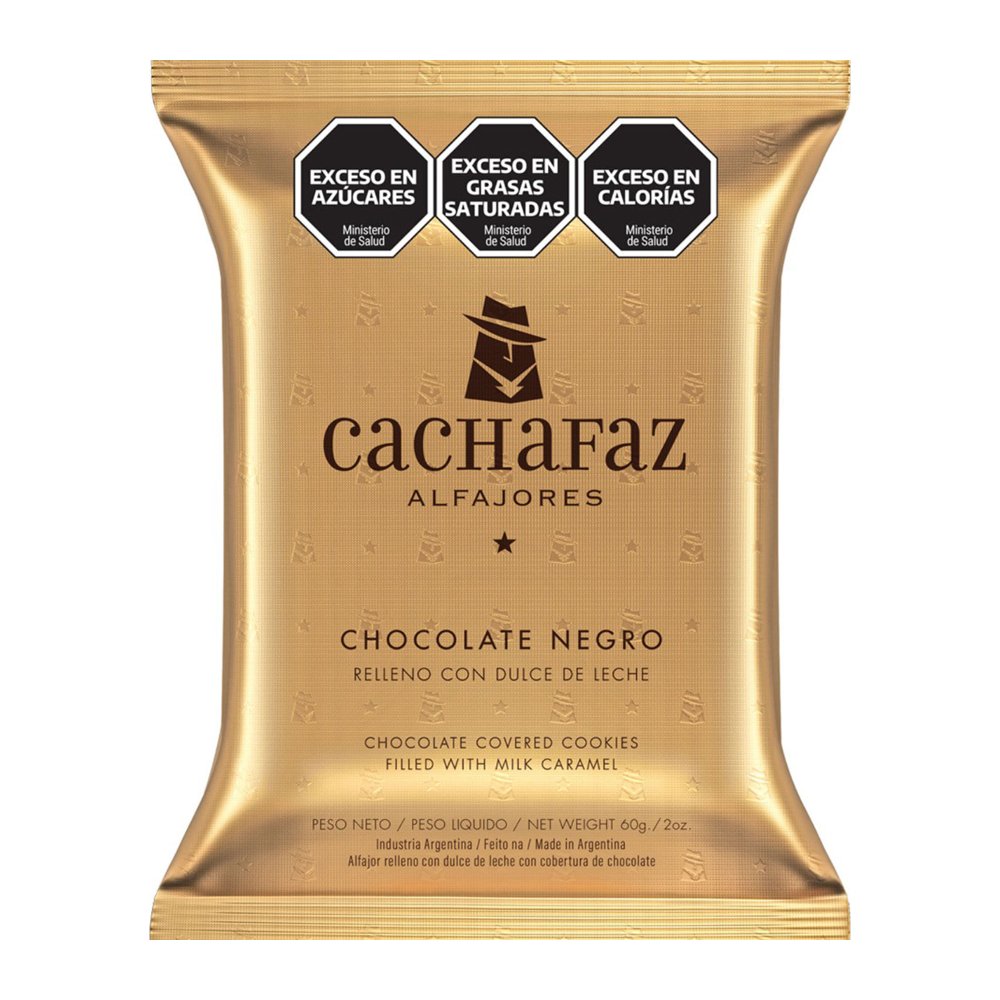 Alfajor Cachafaz de Chocolate Display x12u