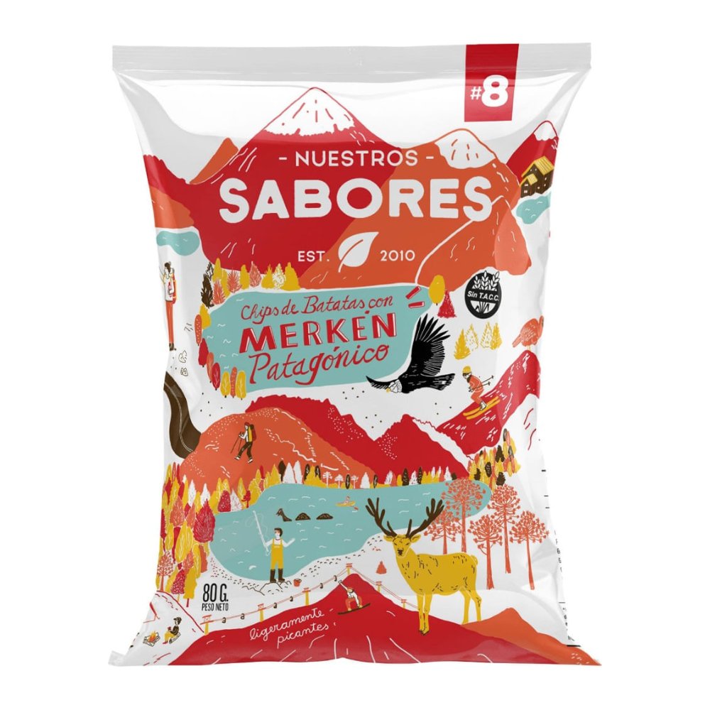 Chips de Batata con Merkén Nuestros Sabores 80 g