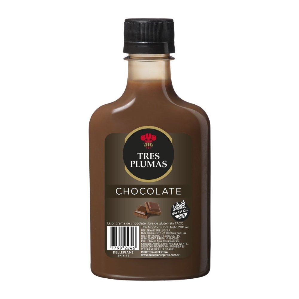 Licor de Chocolate Tres Plumas 200 ml
