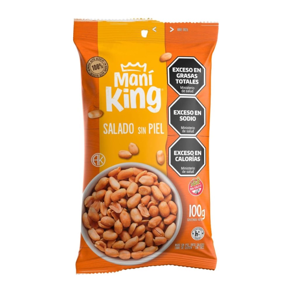 Maní con Piel y Sal Maní King 100 g