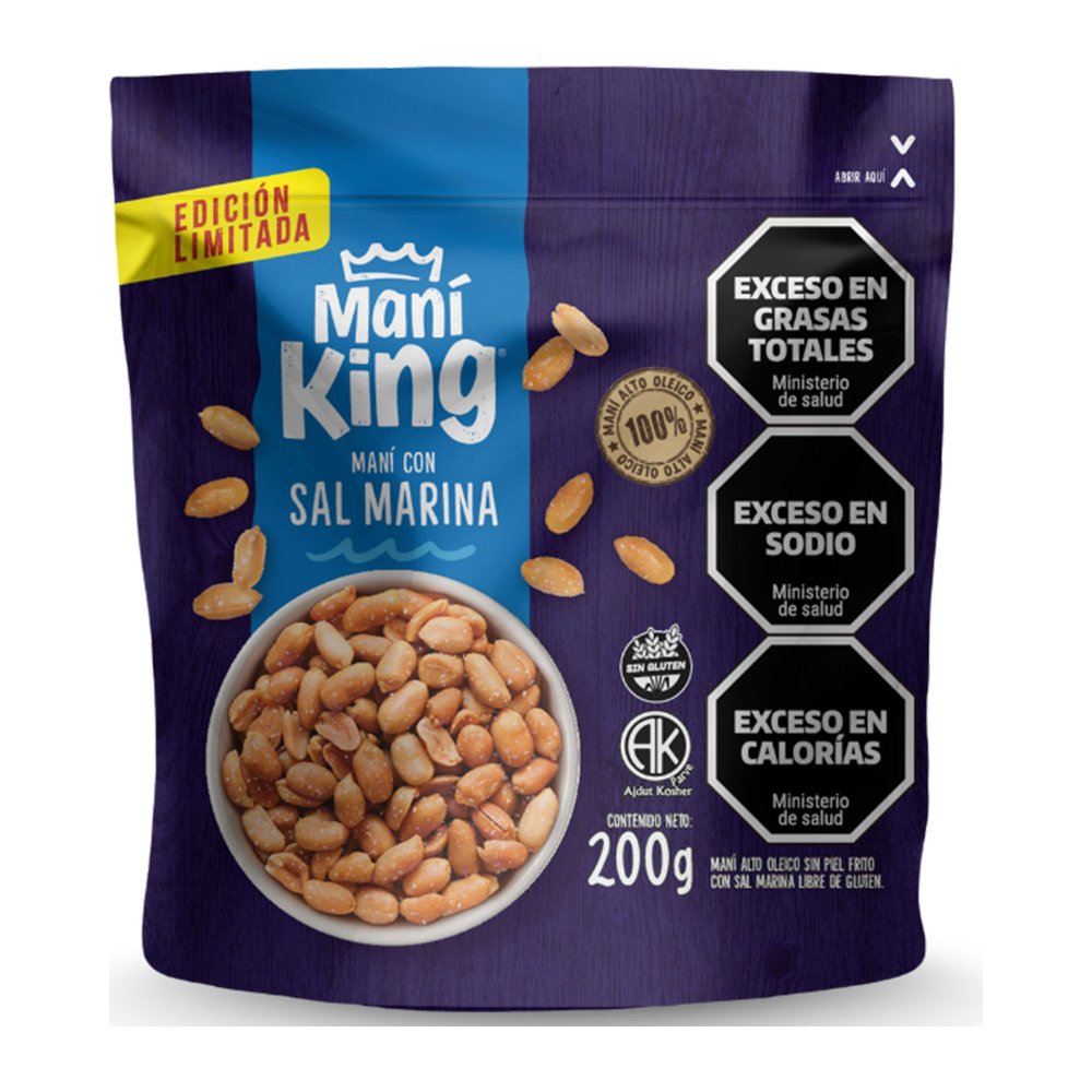 Maní King con Sal Marina 200 g