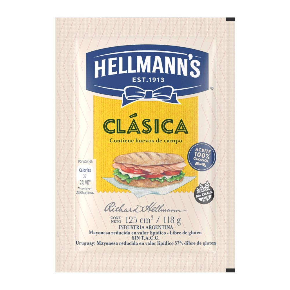 Mayonesa Hellmann's Clásica 118 g Display
